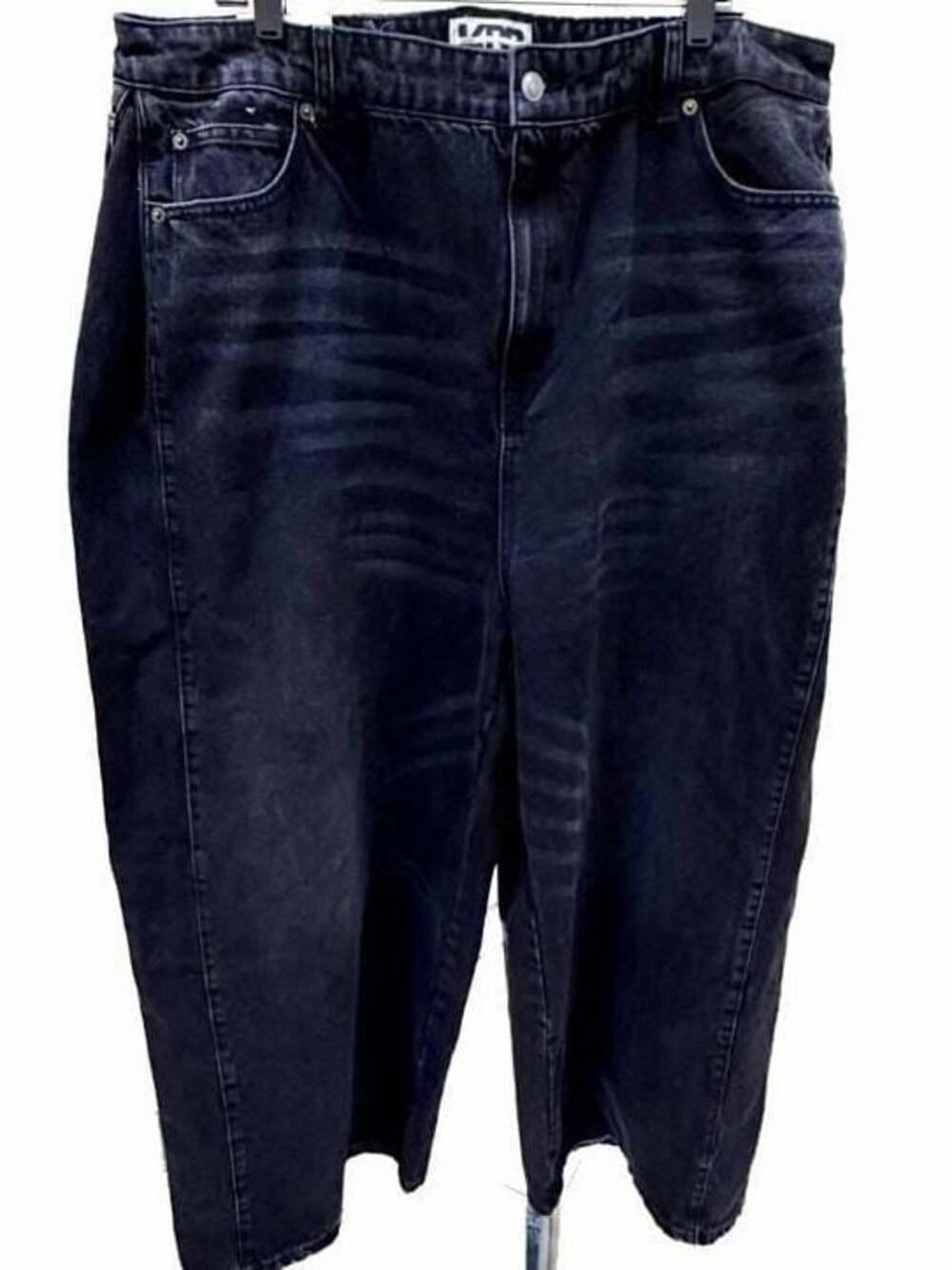 KBB by Kahlana Barfield Brown Black Wide Leg Denim Jeans Size 18